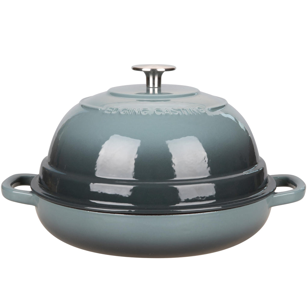 EDGING CASTING Enameled Cast Iron Dutch Oven Pot with Lid, Round Bread Oven for Homemade Sourdough Bread Baking, 6 Quart, Pistachio Green