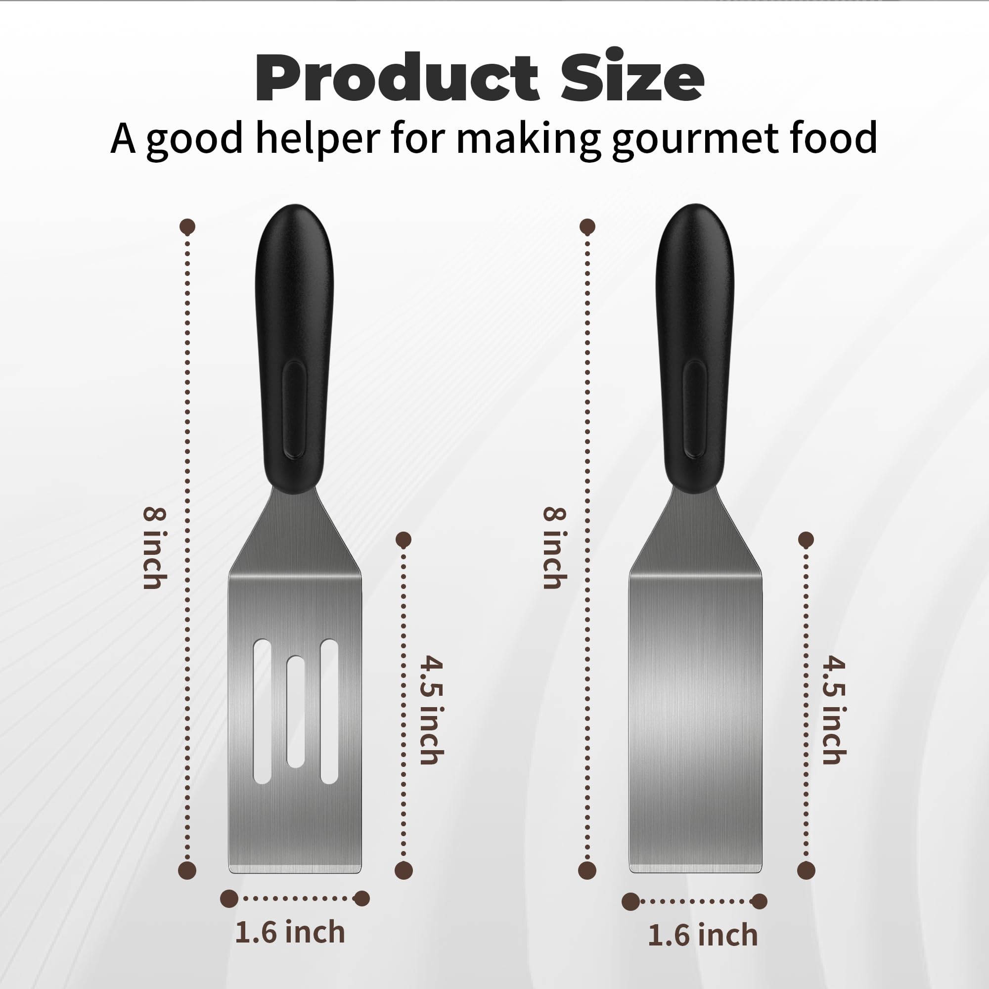 Stainless Steel Mini Spatula (2PC),Small Turners for Cake Brownies Pancakes