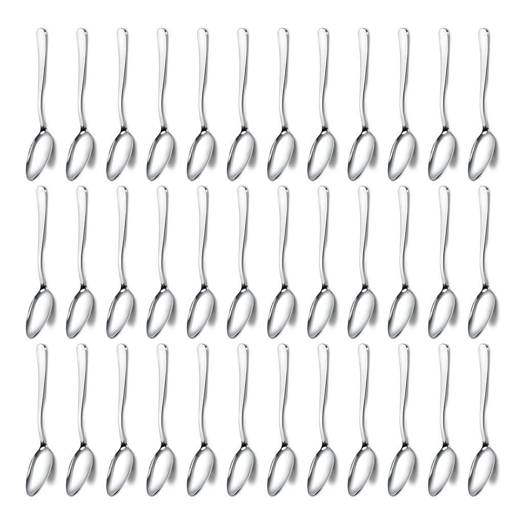 Pleafind 24 -Pcs Dinner Spoons, 7.4 inch Spoons Silverware, Stainless Steel Spoons Set, Silver Spoons, Silverware Spoons Use for Home, Kitchen, Restaurant,Dishwasher Safe, Mirror Polished
