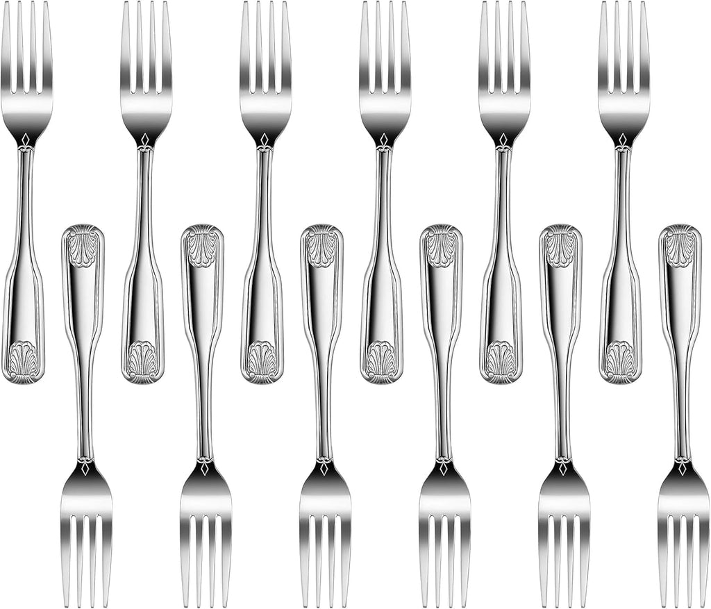 New Star Foodservice Shell Pattern 18/0 Stainless Steel Coffee Spoon, 4.6-Inch, Set of 12, Commercial Grade