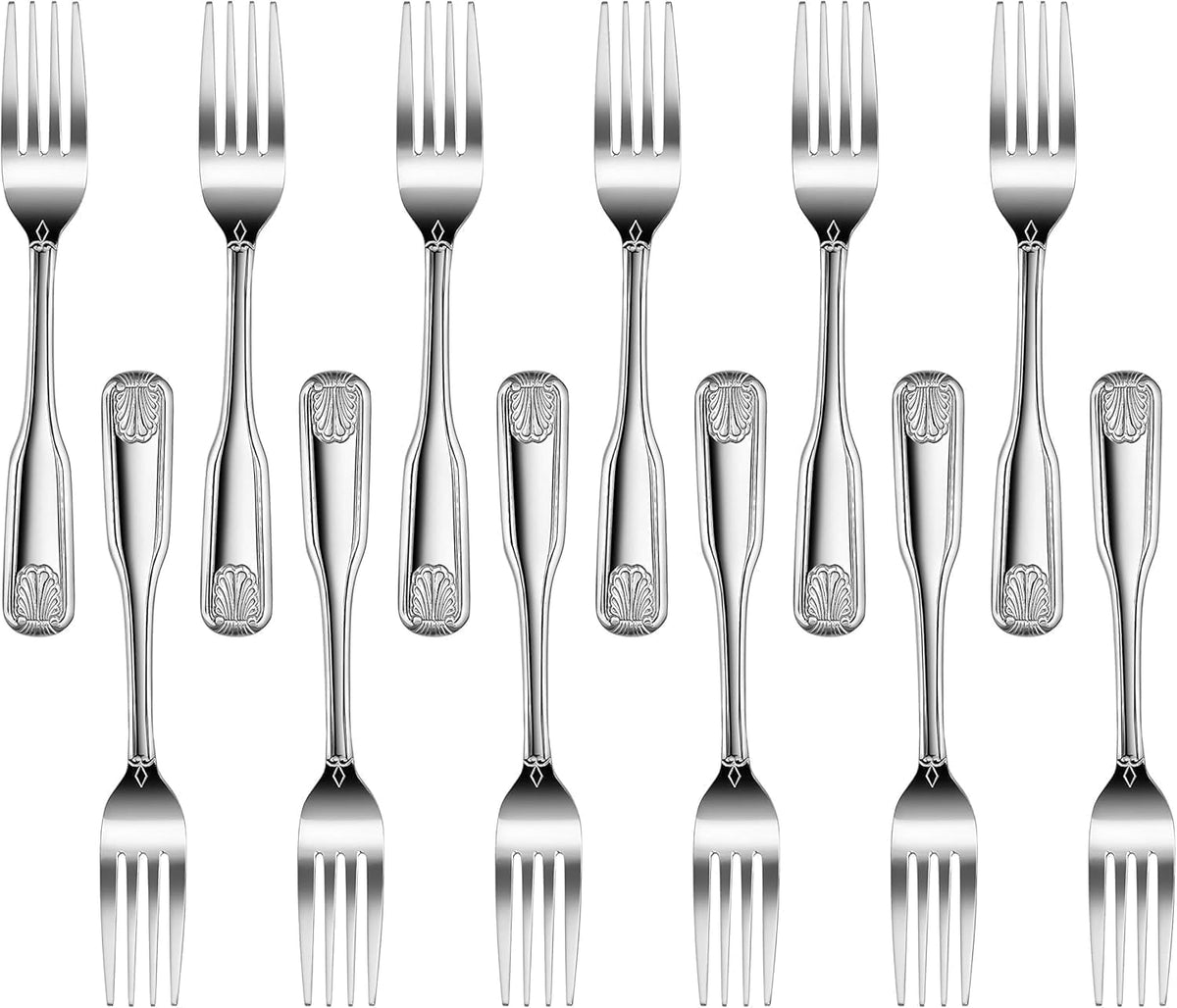 New Star Foodservice Shell Pattern 18/0 Stainless Steel Coffee Spoon, 4.6-Inch, Set of 12, Commercial Grade