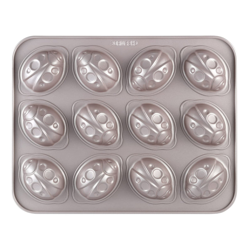 CHEFMADE Beetle Cake Pan, 12-Cavity Non-Stick Animal Muffin Bakeware for Oven Baking (Champagne Gold)