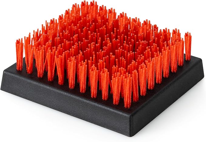 XUDAKAIXIN BBQ Replaceable Scraper Cleaning Head,Safe Nylon Bristles Barbecue Triple Scrubbers Cleaning Brush for Cast Iron Grates/ ((Only Red-Replacement Head No Grill Brush)