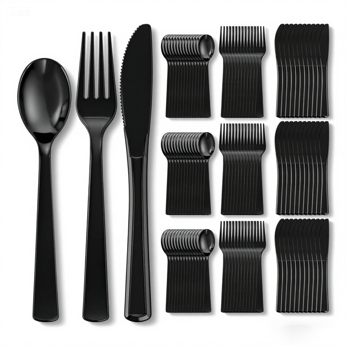 EI 360pcs White Plastic Silverware,Plastic Silverware Heavy Duty,Disposable Plastic Cutlery,Plastic Utensil Sets,Fancy Plastic Silverware include 120pcs Forks,120pcs Spoons and 120pcs Knives for Party