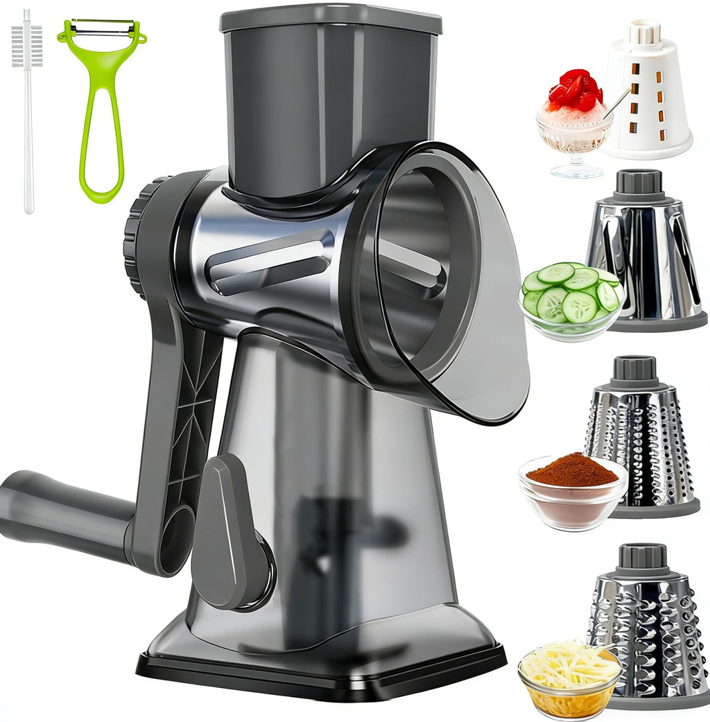 KalraMay Rotary Cheese Grater with Handle, Multifunctional Cheese Shredder