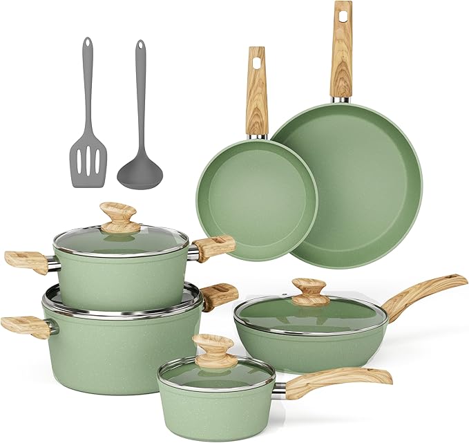 MAISON ARTS 12 Piece Kitchen Cookware Sets, Pots and Pans Set Non Stick