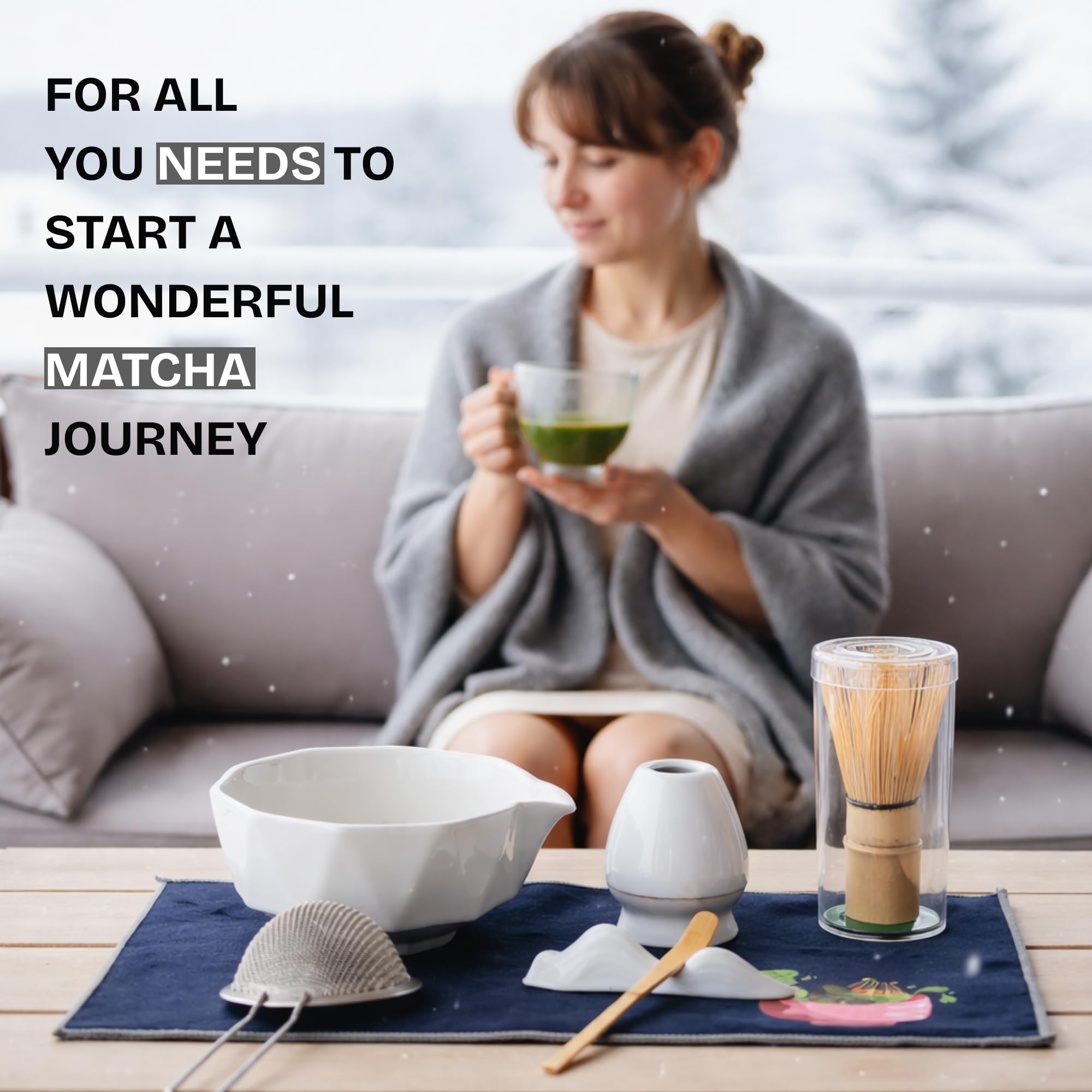 8-Piece Matcha Whisk Set with Bowl for Beginners