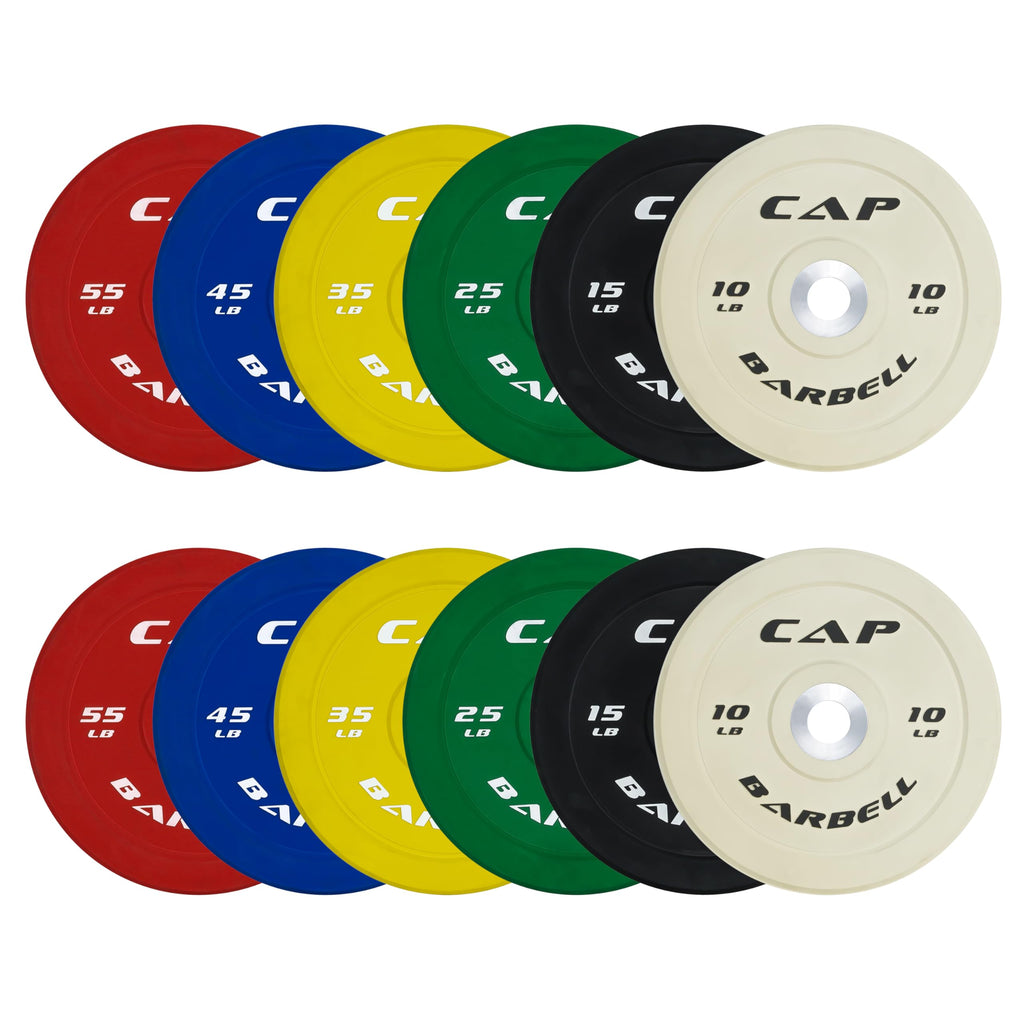 CAP 260lb Competition Olympic Bumper Plate Weight Set