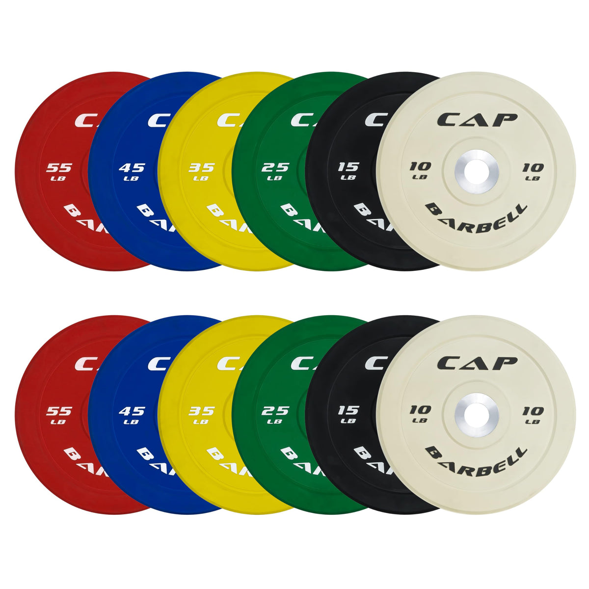 CAP 260lb Competition Olympic Bumper Plate Weight Set