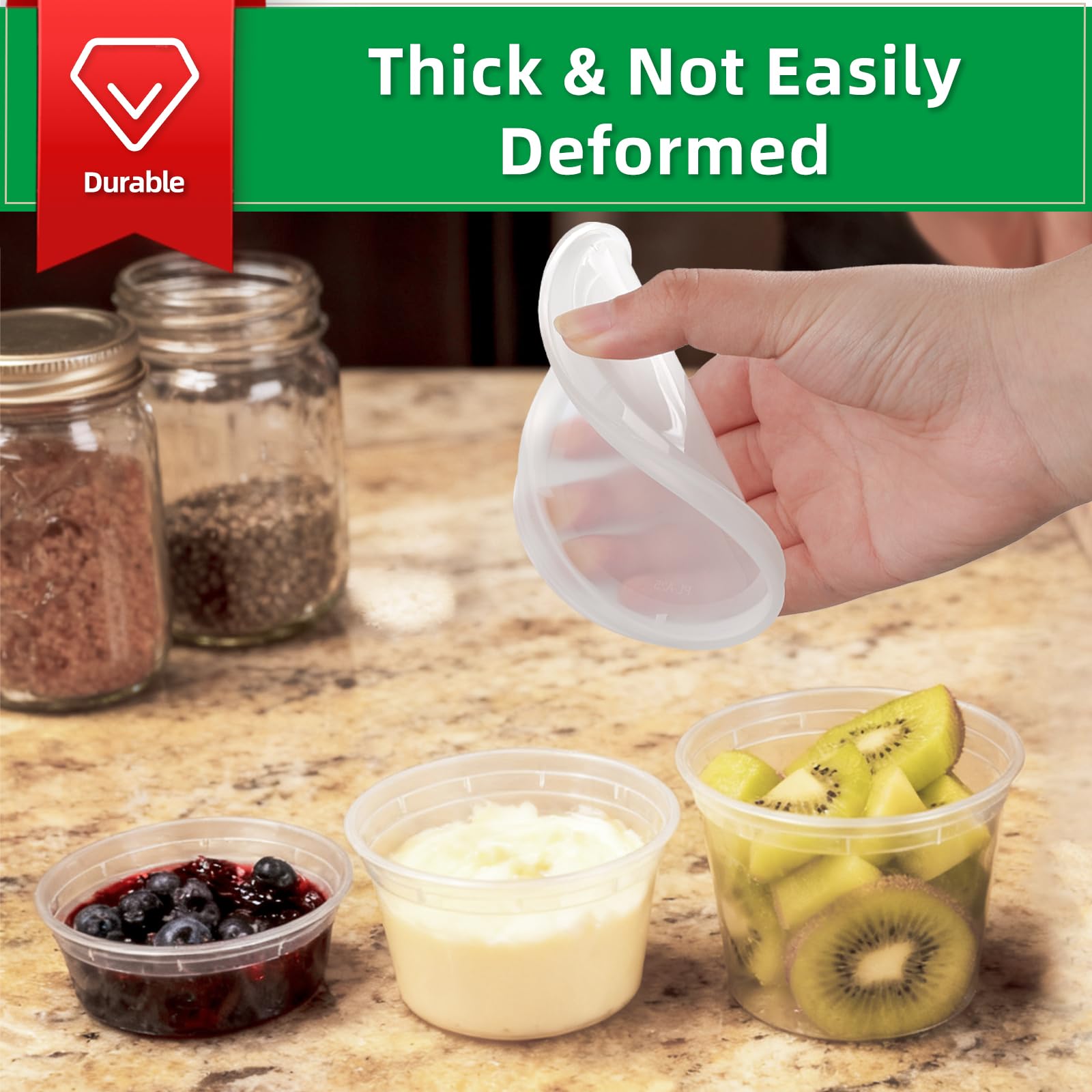 tropipak Deli Food Containers, Leakproof Storage Containers, 8 oz, 50 Pack
