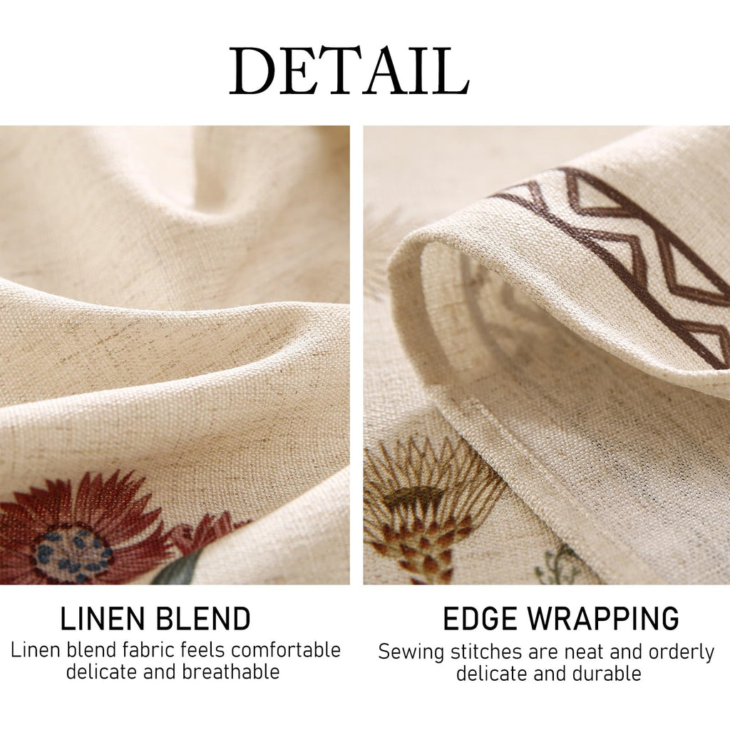 ISAENNE Designer Linen Rectangular Tablecloth,102"x63"-Serenity G