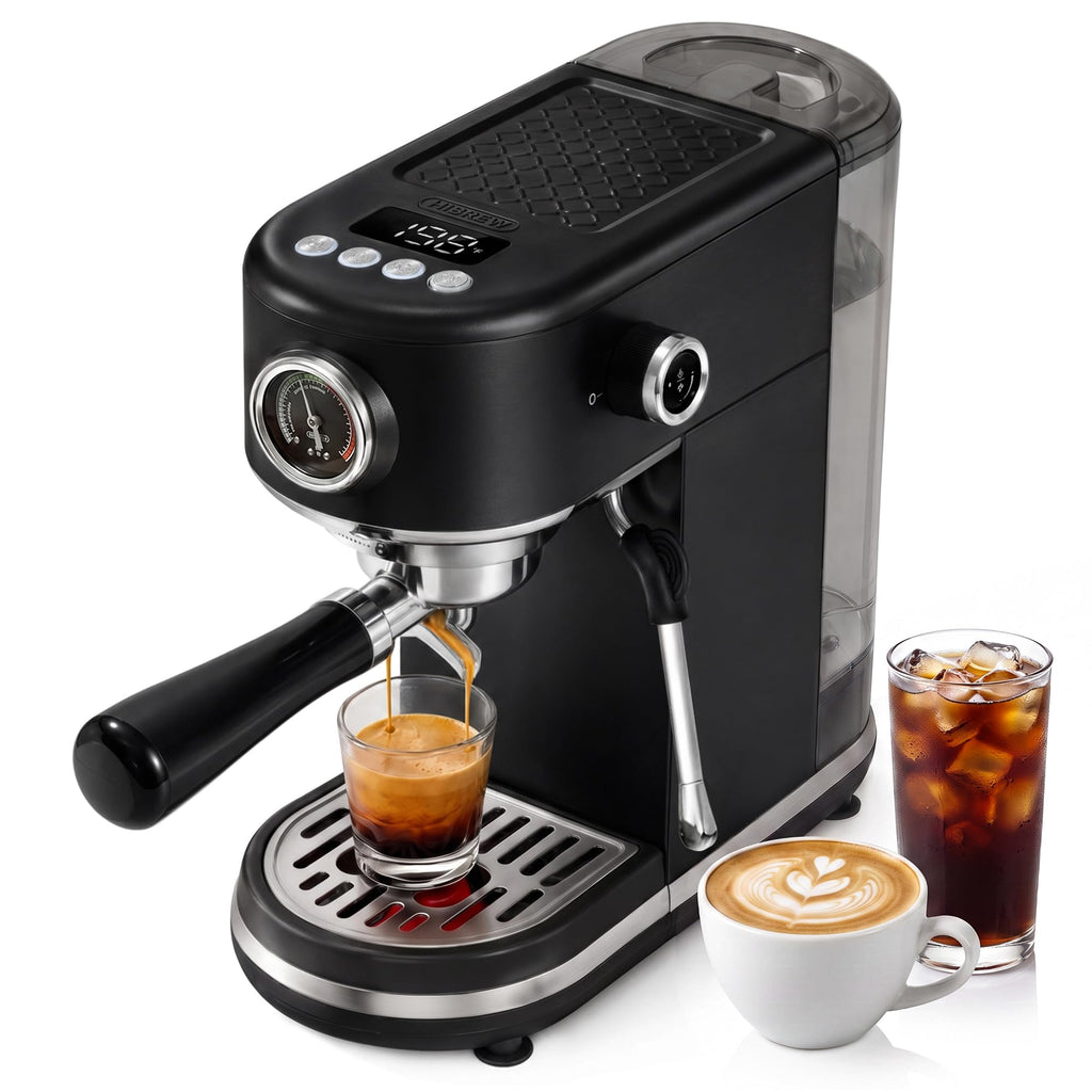 HIBREW H10B Programmable Espresso Machine with LED Display & Pressure Gauge