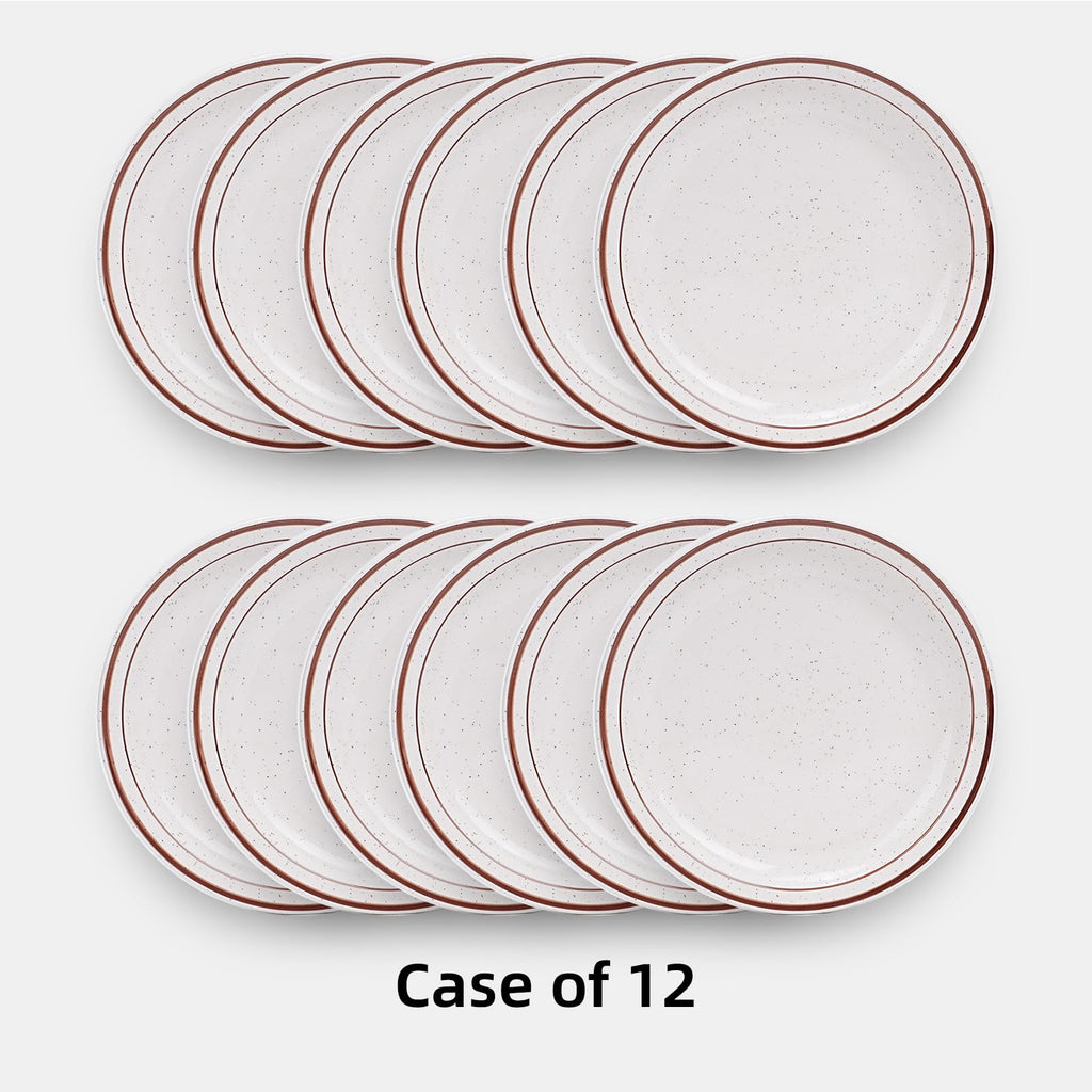 Stoneware Narrow Rim Brown Speckle, Plate 10.5", Case of 12