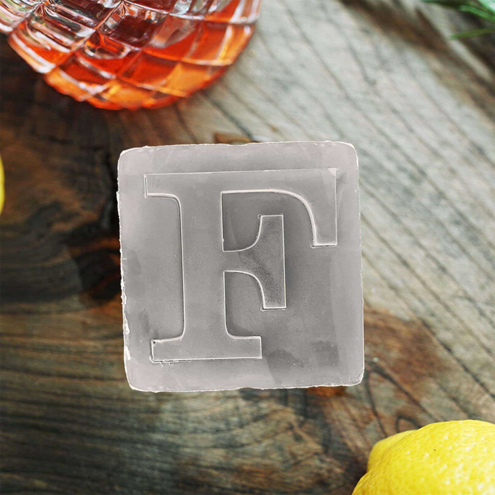 Letter F Monogram Ice Cube Mold Custom Ice Cube Mold 2 Inch Big Initials Silicone Ice Cube Tray Gifts for DAD Gifts for Him