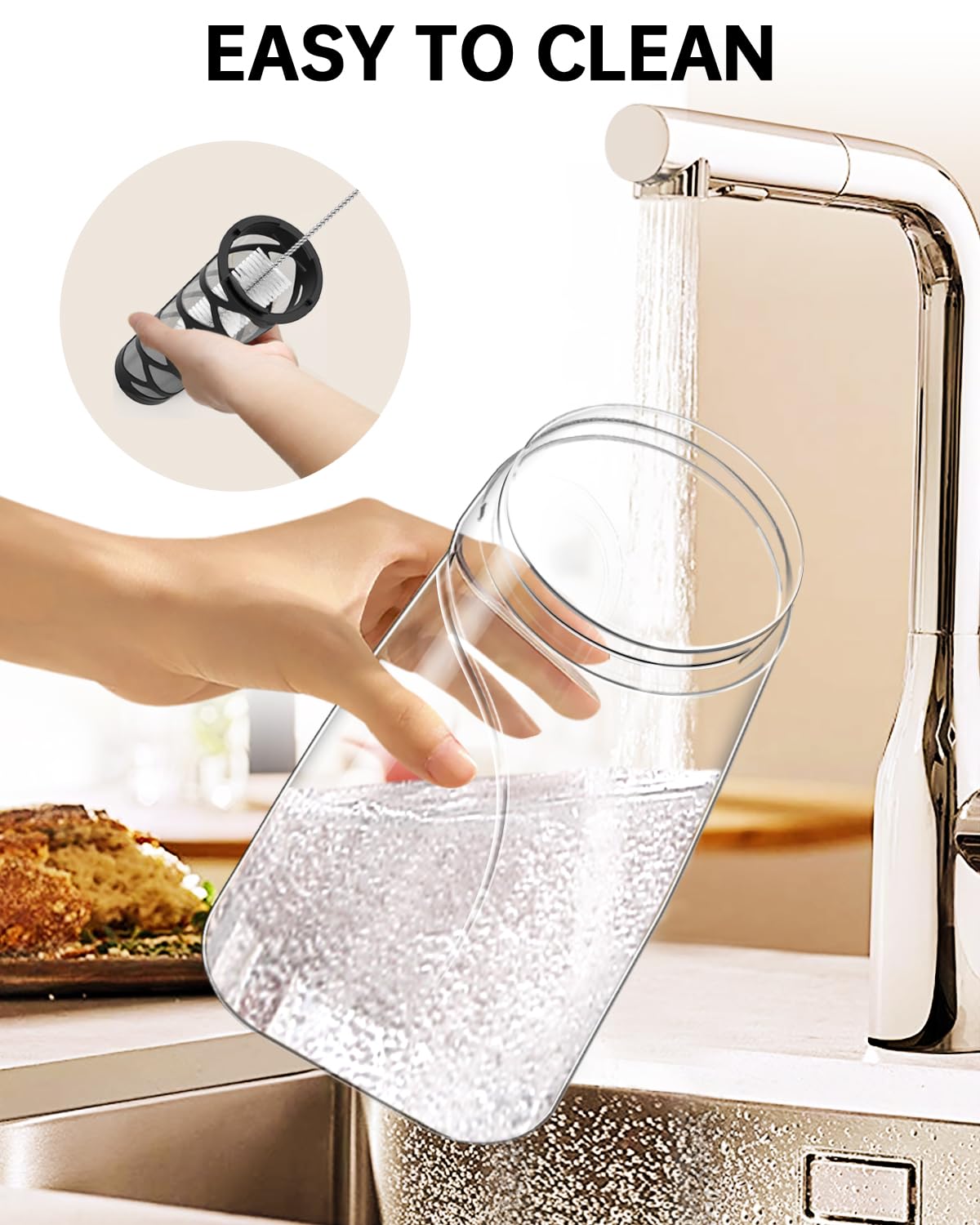 YURICK Cold Brew Coffee Maker, 70 oz (2100 ml) BPA Free Tritan Pitcher, Iced Coffee Maker and Tea Brewer, 100% Leak-Proof, Easy to Clean Reusable Mesh Filter, Black