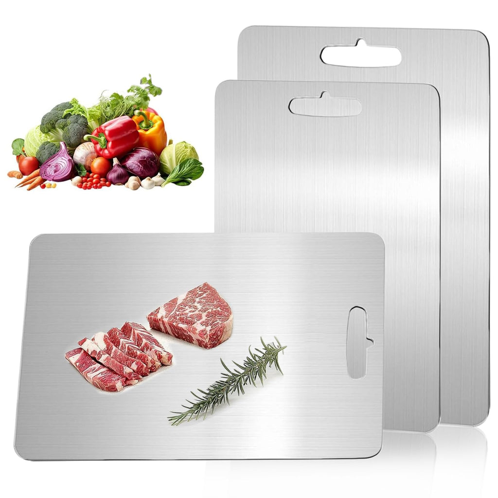 Katori Titanium Cutting Board,100% Pure Titanium Cutting Boards for Kitchen Non Toxic,Double Sided Dishwasher Safe Cutting Board for Meat,Fruits and Vegetables,Easy To Clean(1PC-L:15.35 * 11.02)