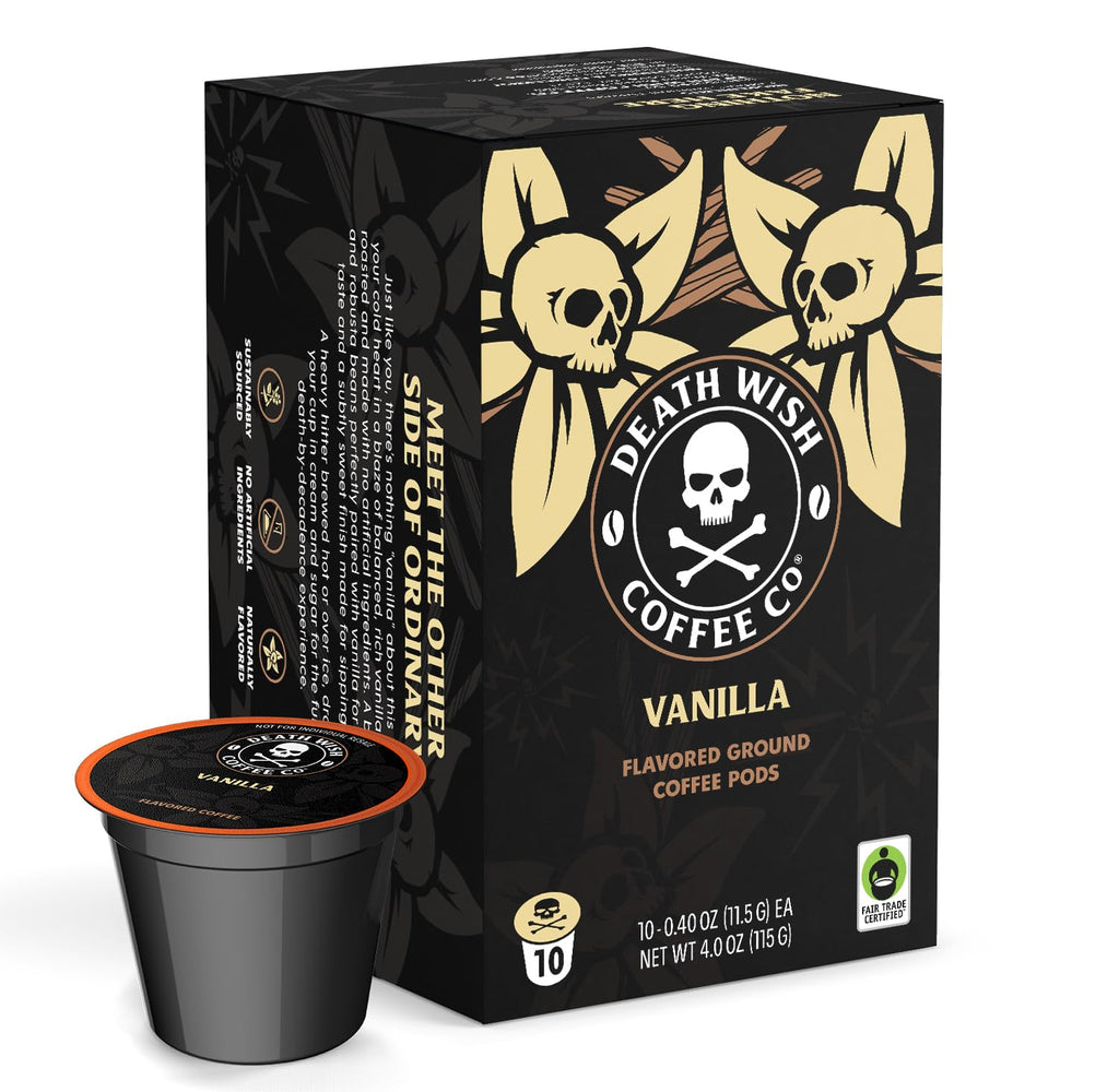 Death Wish Coffee Valhalla Java Medium-Dark Roast Pods, Organic, 50 Count