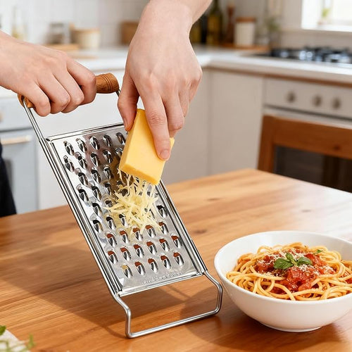 2 Pack Stainless Steel Handheld Grater Set, Coarse & Fine Kitchen Zester for Cheese, Vegetables, Chocolate & Spices