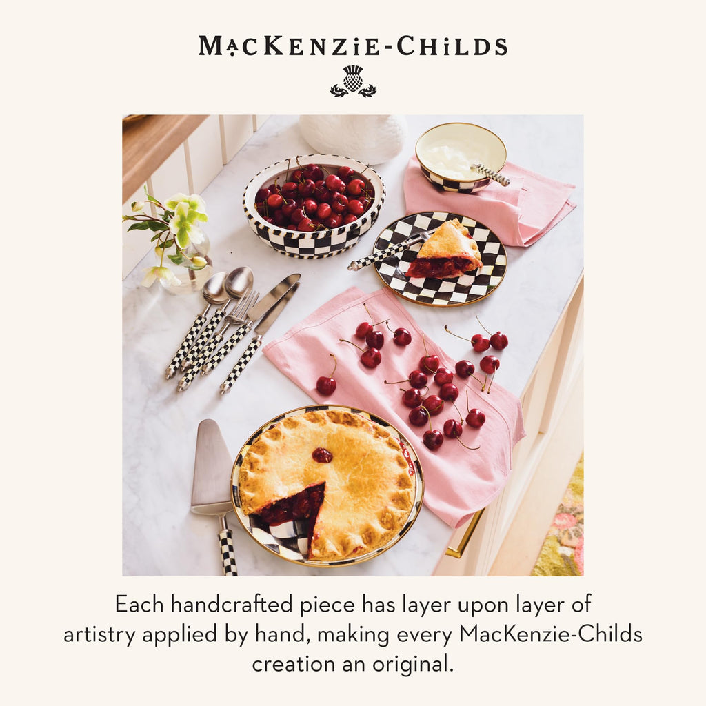 MACKENZIE-CHILDS Enamel Everyday Bowl, Serving Bowl for Entertaining, Extra-Small, Black-and-White Courtly Check, Set of 1