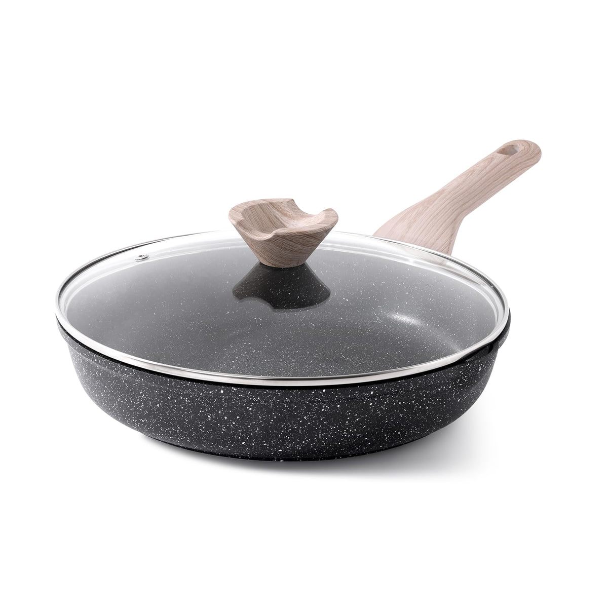 Kordisen Ceramic Non Stick Frying Pan Skillet with Lid, 12.5 Inch Large Pan