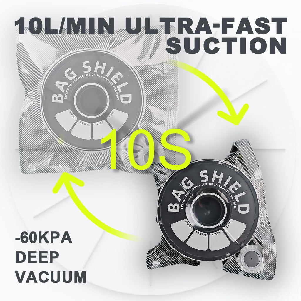 Vacloong Vacuum-Sealed 3D Printing Filament Kit, 20 Packs Lightproof Storage Bags with Vacuum Pump, Moisture-Proof Bags, Sorting & Storage of PA/DP/PC/PLA/ABS/TPU/ASA/PETG with Desiccant