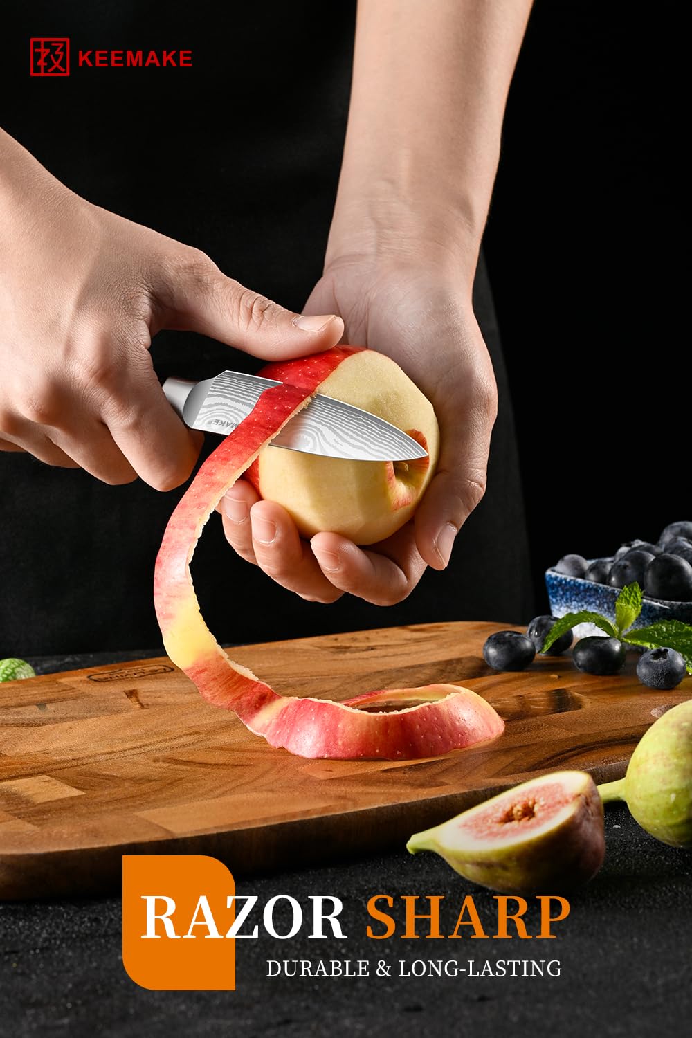 KEEMAKE 3.5 Inch Paring Knife, Ultra Sharp Fruit Knife