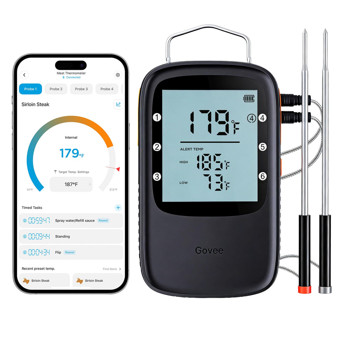 Govee Bluetooth Meat Thermometer Digital with Smart App Timer and Alerts