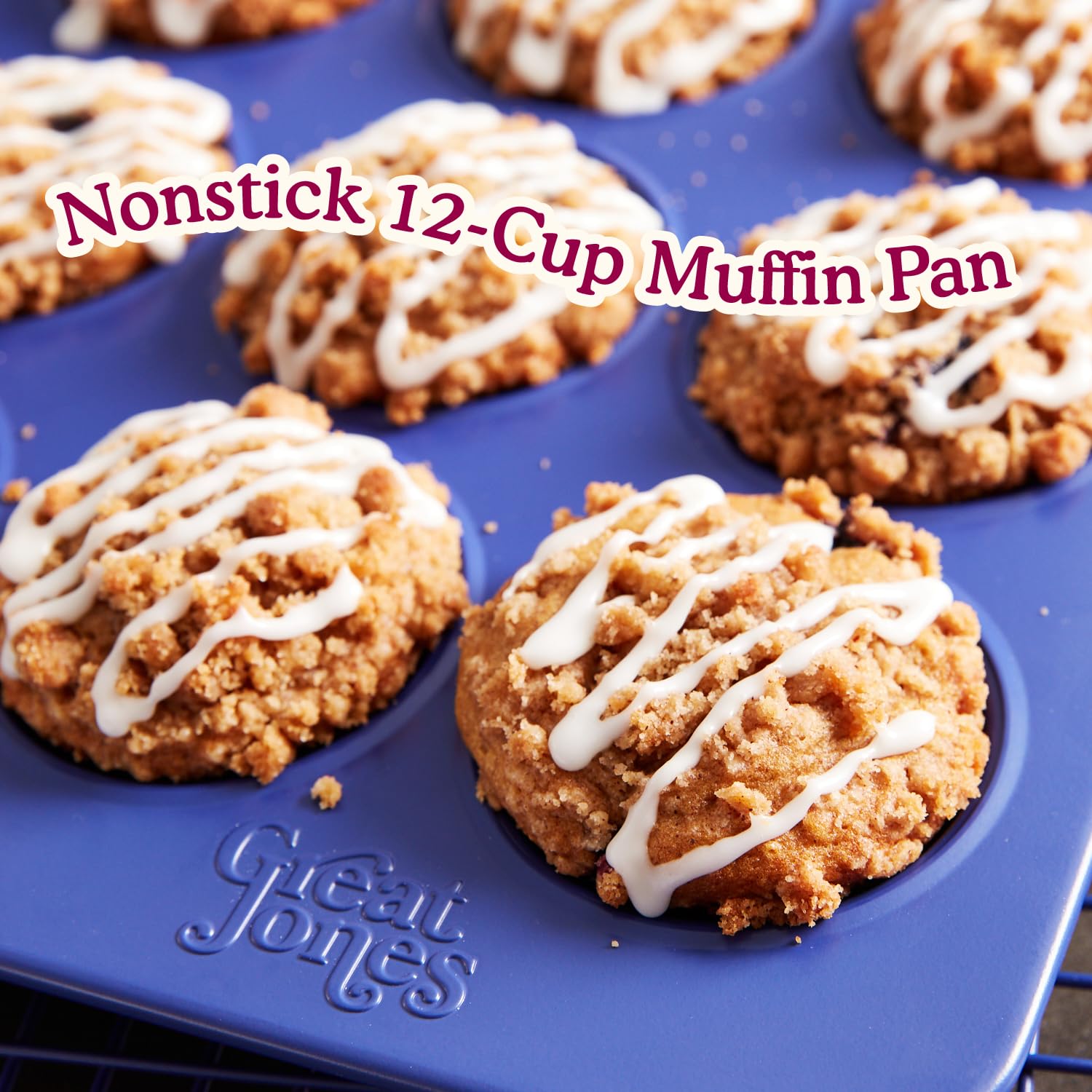Great Jones Nonstick 12-Cup Muffin Pan (Raspberry) | Non Toxic