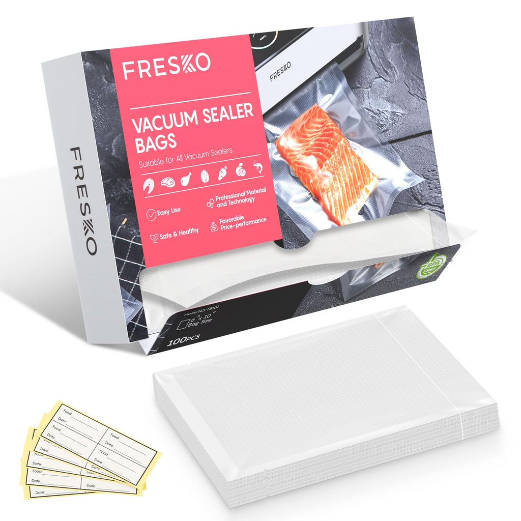 FRESKO Vacuum Sealer Bags Pint Size 100 Pack 6"x10", Seal a Meal Vac