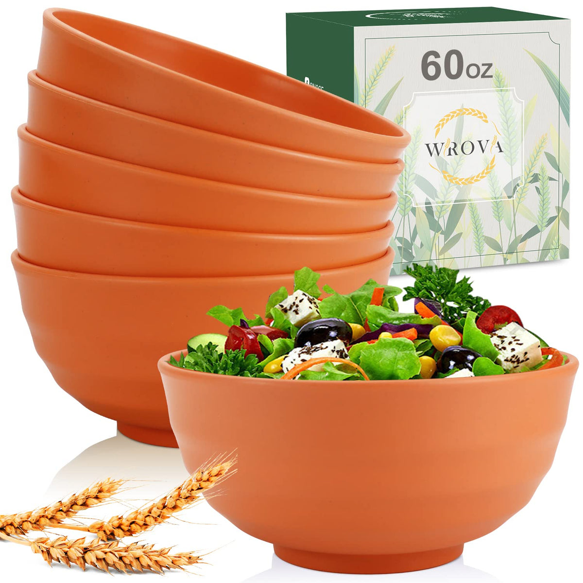 Wrova wheat straw small bowls 10oz set of 8 - Unbreakable Dessert Bowls for kids - Mini Bowl Sets for Ice Cream,Snack and Fruits - Microwave & Dishwasher Safe Appetizer Bowls (Deep Grey)