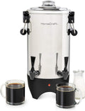HomeCraft 45-Cup Coffee Urn and Hot Beverage Dispenser with Double Dripless Faucet, Quick-Brewing, Stainless Steel