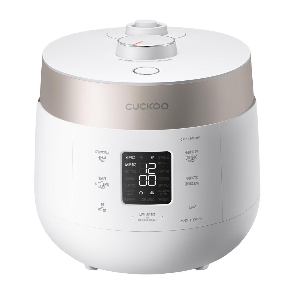 CUCKOO Twin Pressure Rice Cooker, 12-Cup Cooked, White, CRP-ST0609FW
