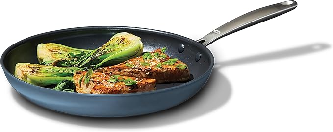 OXO Enhanced 12” Nonstick Frying Pan Skillet, Ceramic PFAS-Free Cookware, Stainless Steel Handle, Eggs & Omelets, Dishwasher & Oven Safe