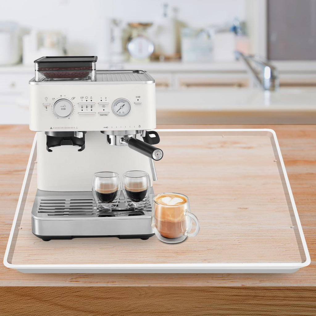 Silicone Coffee Maker Mat with Lip for Countertops 17.4''x10.6''Translucent