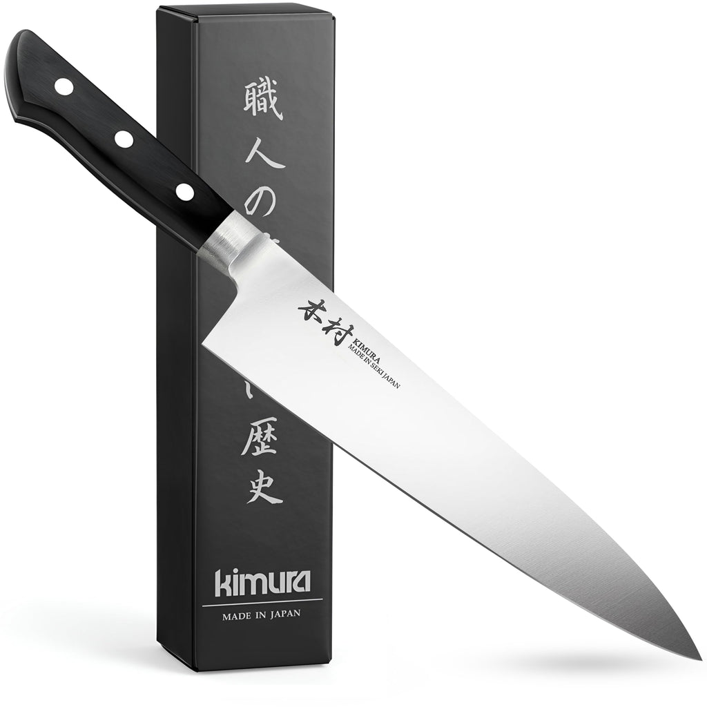 Kimura Chef Knife, [Made in Japan], 8 inch Professional Kitchen Knife, Ultra Sharp High Carbon Molybdenum Stainless Steel Gyuto Knife, Chefs Knife with Ergonomic Handle - Japanese Chef's Knife