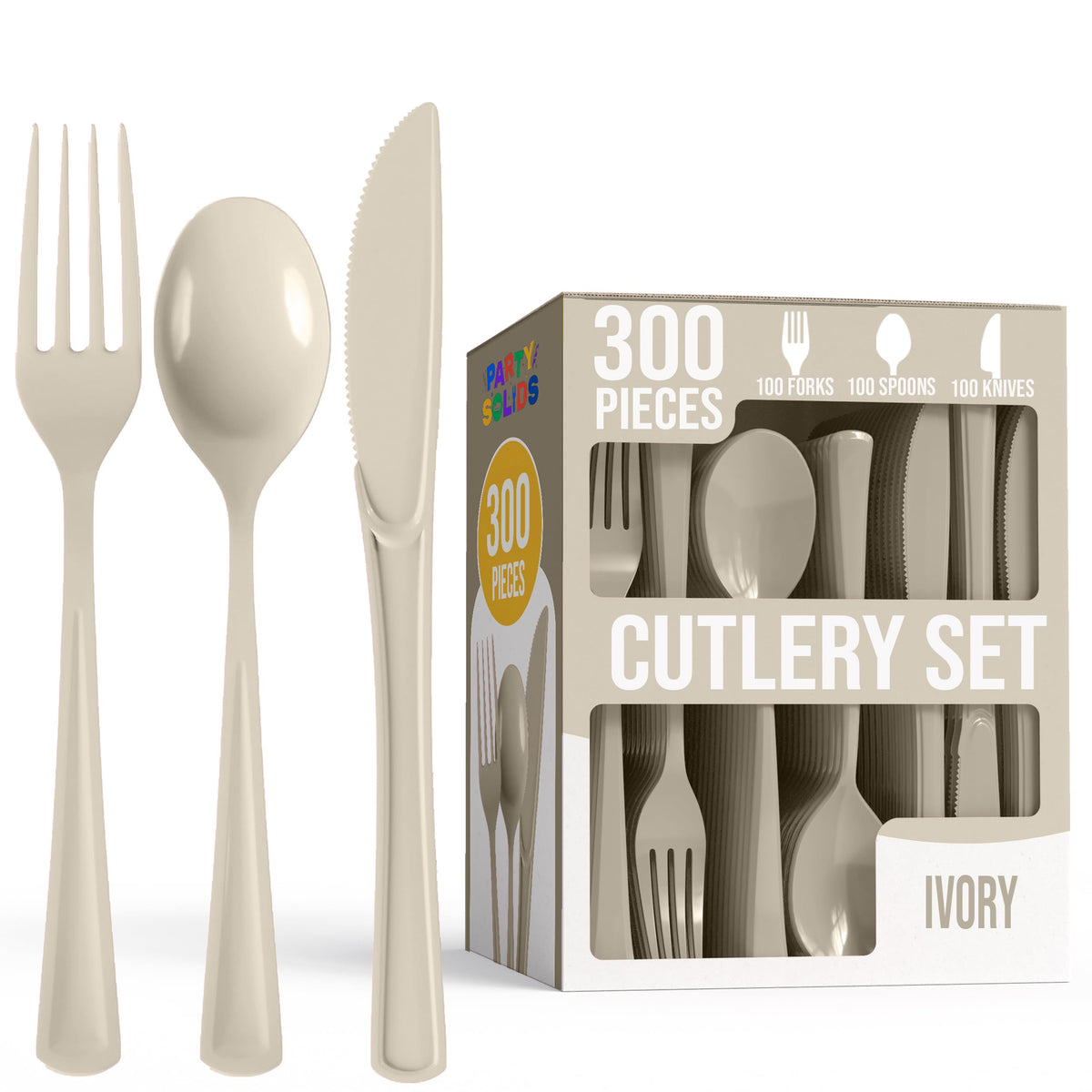 Party Solids Dark Blue Plastic Silverware 300 Pcs Dark Blue Cutlery Set