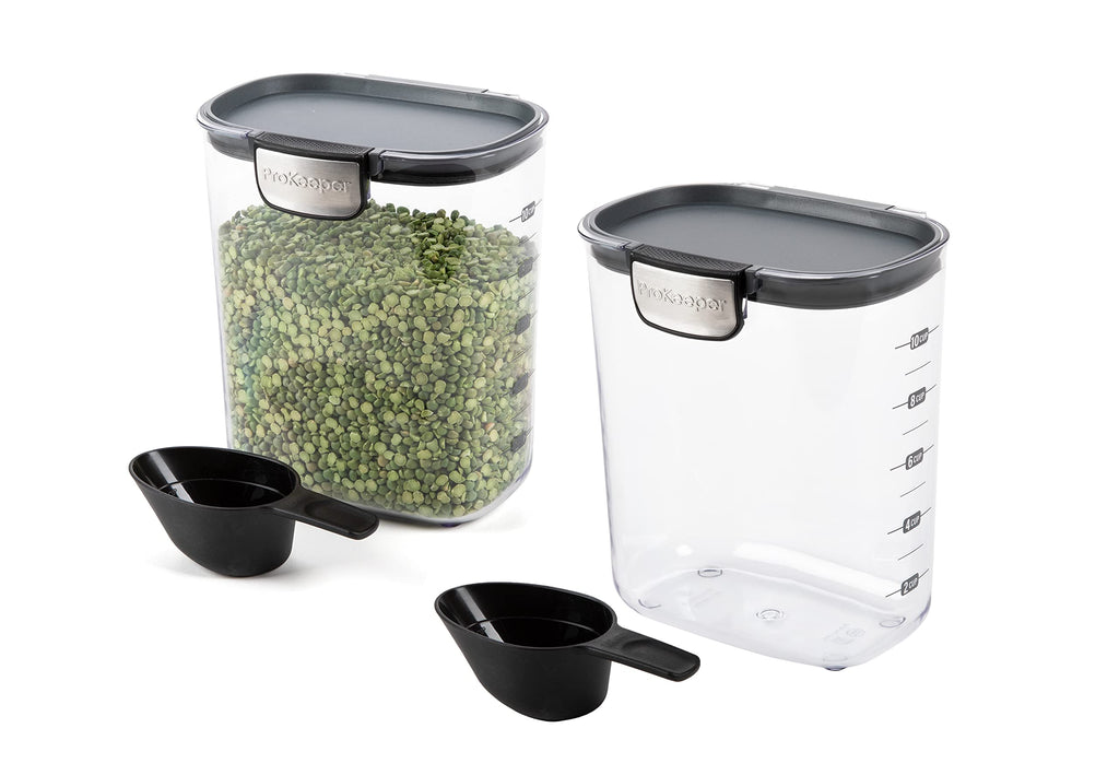 Progressive International ProKeeper+ Clear Plastic Airtight Food Baker's Kitchen Storage Organization Container Canister Set with Magnetic Accessories, 2- Piece Set (Specialty Sugar 1.5-Quart)