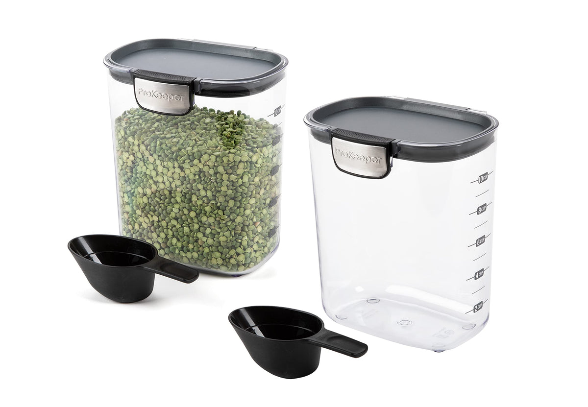 Progressive International ProKeeper+ Clear Plastic Airtight Food Baker's Kitchen Storage Organization Container Canister Set with Magnetic Accessories, 2- Piece Set (Specialty Sugar 1.5-Quart)