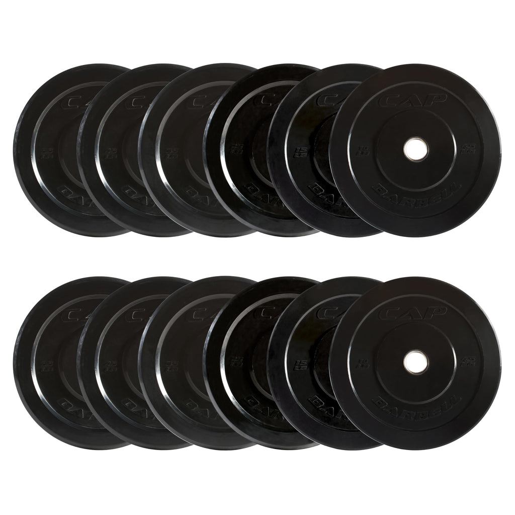 CAP 260lb Competition Olympic Bumper Plate Weight Set