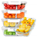 KOMUEE 30 oz 5 Pack Glass Meal Prep Containers 2 Compartments