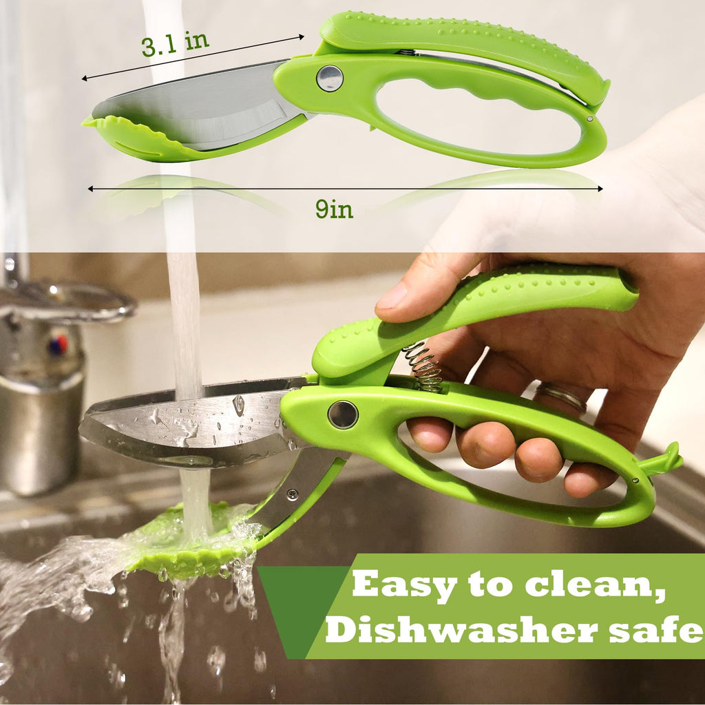 ALEXPHY Salad Scissors with Double Blades, Lettuce Chopper for Chopped Salad, Green