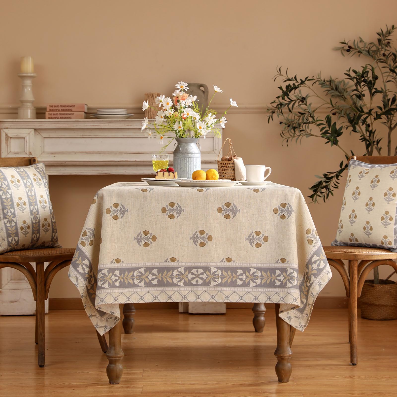 patdrea Vintage French Linen Tablecloth,Rectangular,110"x63"-Istana A