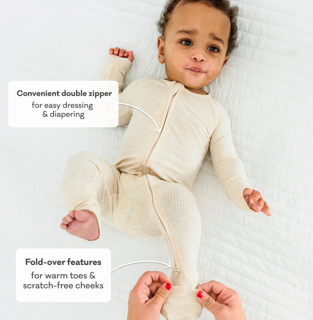 Little Sleepies Baby Pajamas, Heather Oatmeal, 2T