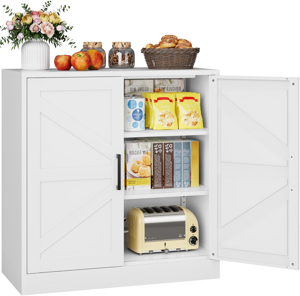 SISESOL 71" Tall Pantry Cabinet with 2 Doors and 5 Shelves,Kitchen Pantry Storage Cabinets,White Metal Storage Cabinet,Wide Deep Food Cupboard for Home,Kitchen,Dining/Living Room