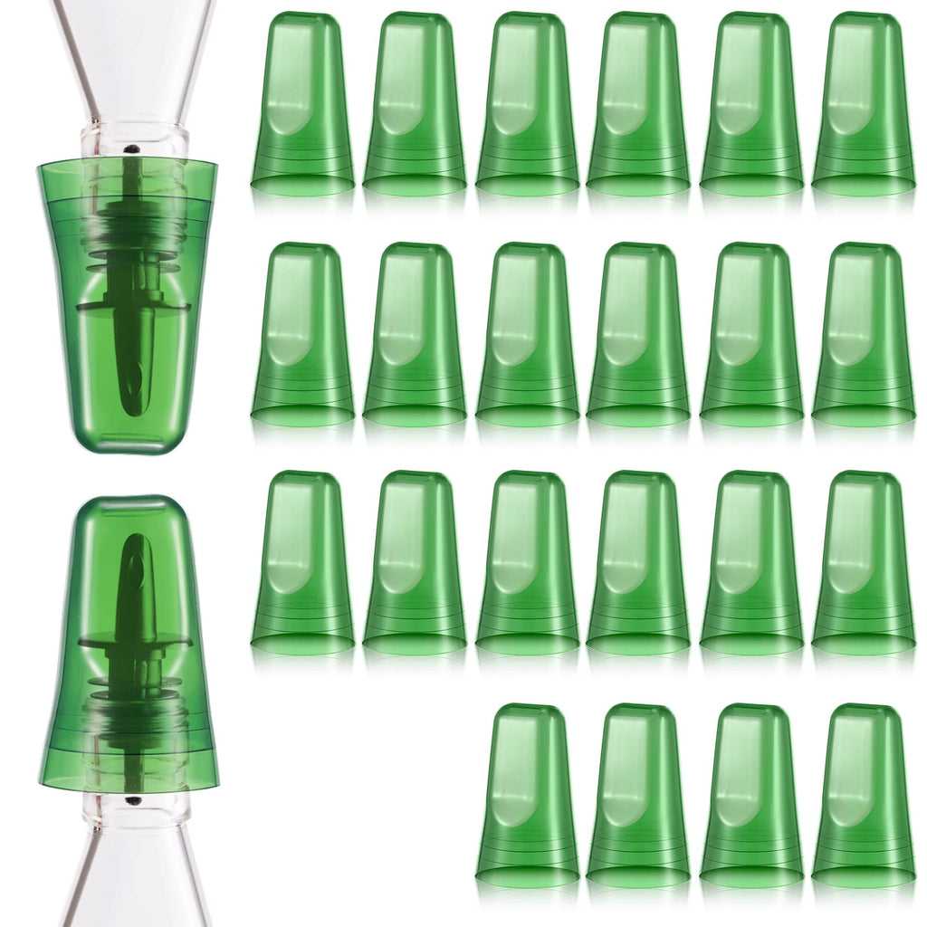 Chengu 24 Pieces Liquor Bottle Covers Pour Spout Covers Bar Toppers for Bottles Universal Pour Dispenser Dust Translucent Silicone Rubber Spout Caps for Bar Home Kitchen Tools Supplies (Black)