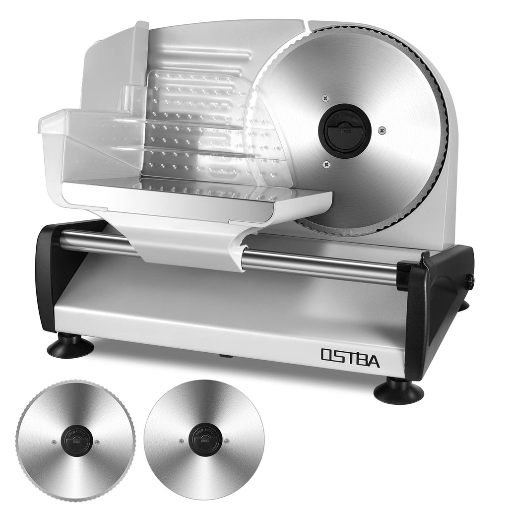OSTBA Electric Meat Slicer with 7.5” Stainless Steel Blades, 200W