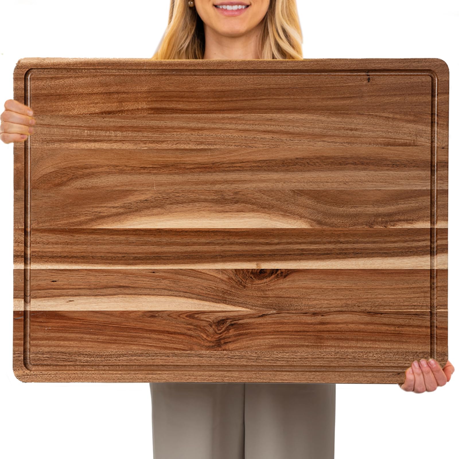 GAOMON 24 x 18 In Acacia Cutting Boardfor Kitchen, XXL Extra Large Charcuterie Cheese Platter Serving Tray, Food Prep and Serving Boards, Chopping Boards for Meal Vegetables and Cheese