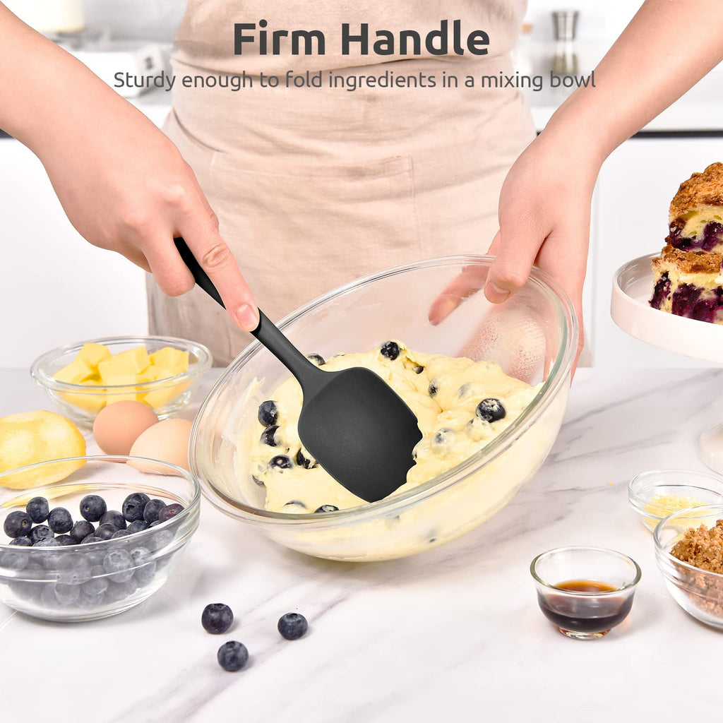 U-Taste Silicone Spoon Spatula, 480°F High Temp Spoonula, 11.38", Black