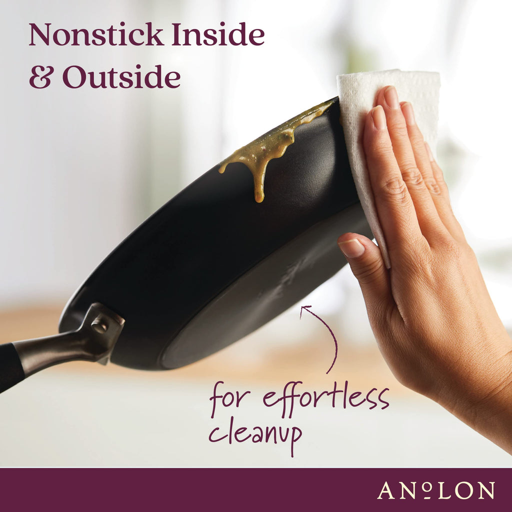 Anolon Advanced Home Hard-Anodized Nonstick Frying Pan, 10.25-Inch Nonstick Pan, Onyx