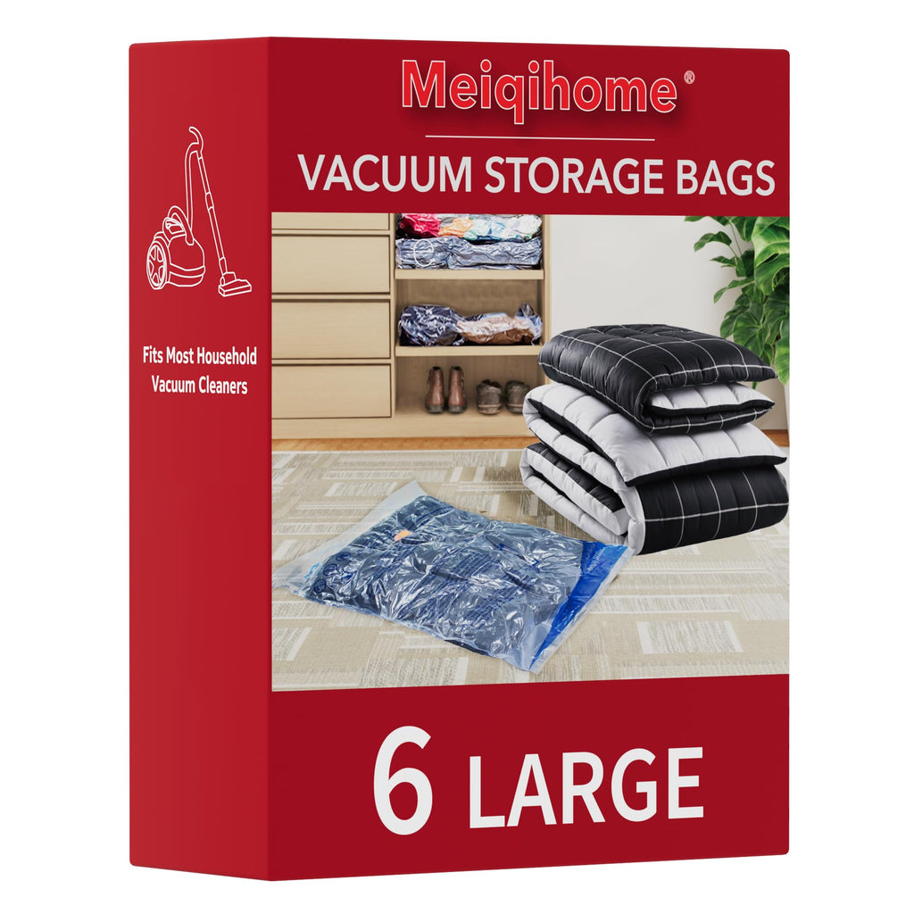 Vacuum Storage Bags, Small Space Saver Sealer Bags, Airtight Compression Bags for Clothes, Pillows, Comforters, Blankets, Beddings, Pack of 10